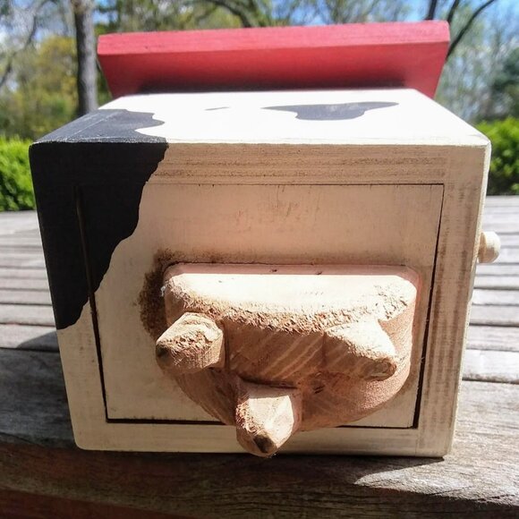 Beautiful Handmade Birdhouse Cow Utter Black & White Made in Alberta Canada - Picture 7 of 10